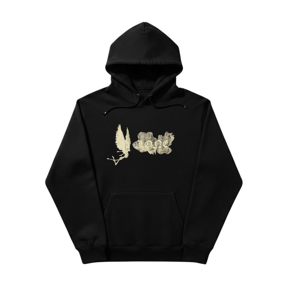 Vlone Black Smoke Winged Angel Hoodie Men's Medium Black Casual Streetwear